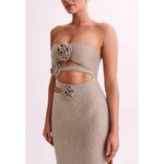 Meshki  Strapless Rose Diamante Maxi Dress Nude Photo 1