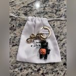 Coach  NWT 2024 Halloween Black Cat with Pumpkin Key Chain / Bag Charm CW480 Photo 3