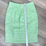 Boden Pintuck Printed Linen Skirt Green Ivory 6 Knee Length Green Photo 12