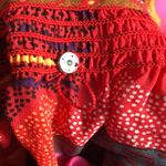 Jones Wear  Sheer Red Abstract Print Long Sleeve Blouse Size Small Photo 6