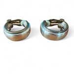 Vintage Silver Gold Clip On Chunky Hoop Earrings Photo 5