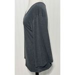 Women's V Neck Front Back Bell Sleeve Pullover Top Charcoal Gray Size Medium Gray Photo 6