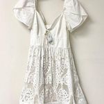 NWT Especia Flutter Sleeve Sweetheart Neck Babydoll Mini Dress White Women's M Size M Photo 0