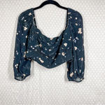 Wilfred  Black Lolita Floral Puff Sleeve‎ Crop Top Photo 1