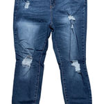 Refuge  Plus Size 18 2X Womens Blue Denim Distressed Skinny Jeans Stretchy Ripped Photo 0