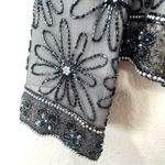 Adrianna Papell  Gray Beaded Silk Floral Evening Jacket Size XL Photo 7