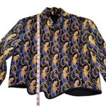 ZARA Macedonia Print Asymmetrical Hem Cropped Top Womens Large Purple & Yellow Photo 4