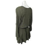 Rails Jasmine Olive Speckled V-neck Long Sleeve Smocked Waist Mini Dress Size L Photo 4