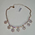 Betsey Johnson Snowflake Necklace NWT Gold Photo 3