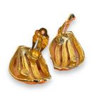 Givenchy Vintage Goldtone Shell Clipon Earrings Photo 4