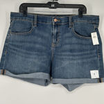 Old Navy  Medium Wash Denim Jean‎ Shorts Jorts Stretch High Rise Blue Size 14 36 Photo 0