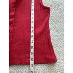 Madewell  Ribbed Crewneck Shell Top Vest Button Front Cherry Red Size M Photo 8