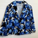 Toni Morgan Women's Blue Dress Blazer Buttons Floral Chic 1X Photo 3