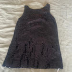 Free People black sequin mini dress low back size 4 slightly oversized Photo 3