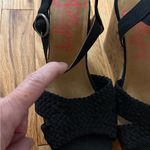 Jelly pop Panke, Black Canvas Wedge Sandal, Size 7M Photo 3