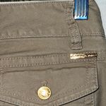 Micheal Kors Khaki Pants Five Pocket Zipper Ankle Gold Button Size 0 Tan Photo 4