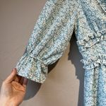 Pink Lily Women's Dress S Ditsy Floral Ruffle Coquette Feminine Preppy Blue Short Preppy Photo 3