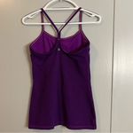 Lululemon Purple Striped Workout Tops Size 6 Photo 1
