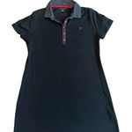 Tommy Hilfiger  Black Polo Dress Short Sleeve Polka Dot Stretch Size Large Womens Photo 0