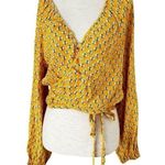 Rhode X Target Dainty Lotus Floral Print Wrap Tie Front Vneck Top Size M Yellow Size M Photo 1