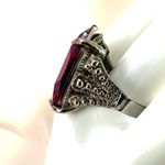 Pink oval rhinestone cocktail ring Photo 2