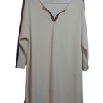 Soft Surroundings  Avisa UPF Stretchy Swim Cover Up White Aztec Trim Size L Photo 0