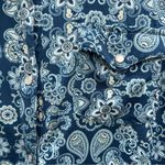 Roper knit stretchy western wear pearl snap long sleeve shirt women's large Blue Photo 1