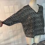 By Together  NWT black chiffon silver sequin loose fit blouse size small Photo 1