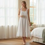 Victoria's Secret Vintage Victoria’s Secret 90’s White Label Crochet Detail Nightgown Dress Large Photo 1