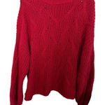 American Eagle 💥  Outfitters Red Mock Neck Cable Knit Sweater Photo 0