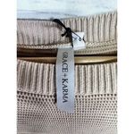 Grace & Karma Sweater WOMENS SMALL Beige Cream Tan NEW Fringe Chunky Knit Photo 1