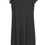 Bryn Walker  Rib Knit Tencel Cotton Black Shift Maxi Dress Large Designer Luxury Photo 0