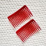 Vintage Unmarked Set 8 4 Pairs Red Yellow Purple Pink Side Hair Comb Barrettes Photo 7