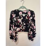 Equipment Femme Revolve‎ Black Floral Silk Sola Top Sz S $325 Photo 4