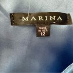 MARINA Blue Maxi Dress/Gown with‎ Black Bow Tiered Size 12 Photo 6