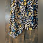 Patrons of Peace  Floral Puff Sleeve Crop Top Navy Blue Yellow Daisy‎ Print Photo 1