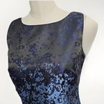 Mario Serrani  Wrinkle-Free Dress Sleeveless Metallic Blue Made  IN ITALY Size 14 Photo 4
