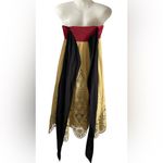 Anthropologie Yellow Strapless Embroidered Dress Photo 3