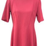 Lafayette 148 Brick Red Orange Ponte Knit Paneled Dress Short Sleeve Boat Neck L Photo 0