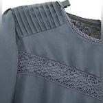 Collective Concepts Grey Blouse with Lace Details. Photo 2