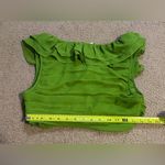 Lovers + Friends NWT Caputo Crop Top in Grassfed Green Size Small Frilly Photo 4