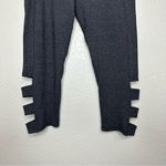 Onzie  Charcoal Gray Side Ladder Cut Outs Cropped Leggings Photo 4