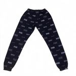 PINK - Victoria's Secret VS PINK black jogger sweatpants with glitter logos throughout Photo 3