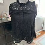 Ambiance Black Lace Mock Neck Date Night Top Large Photo 1