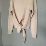 Lovers + Friends  Skye neutral front tie ribbed knit sweater women’s size XL Photo 5