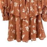 Fourteen & 9th Peach Tiered Flowy Polkadot Floral Ruffle Dress Long Sleeve Photo 1