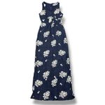 Westport  Floral Embroidered Crinkle Smocked Waist Maxi Dress Blue Small Photo 11