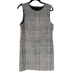 Theory  Adraya Shift Dress Plaid Houndstooth Black White Photo 3