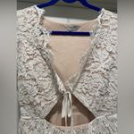 Tobi Cream & Beige Embroidered Crochet Lace Overlay Short-Sleeve Mini Dress - S Photo 9