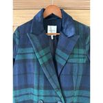 Avec Les Filles Green/Navy Tartan Plaid Double Breasted Blazer Women’s sz Small Photo 11